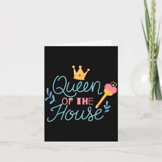 Cartão Rainha da casa dia das mães  (Frente)