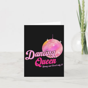 Cartão Rainha Dançante Tee 17 Aniversário Disco Dançante