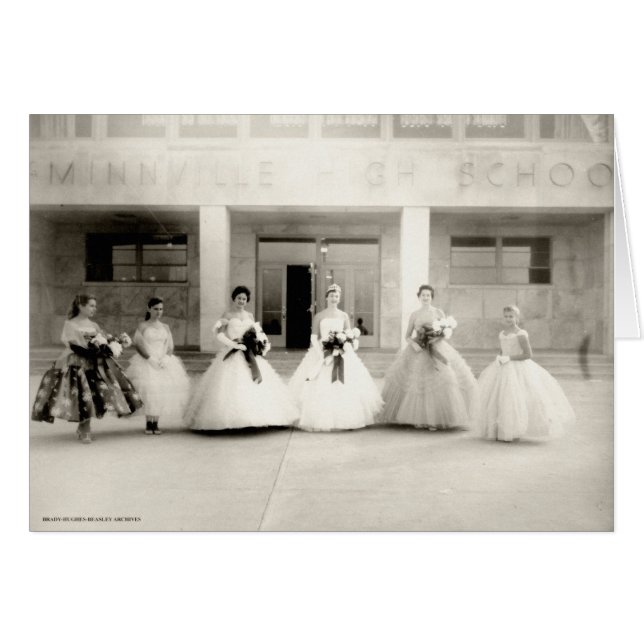 Cartão Rainha de 1957 do Alto escalão da cidade (Frente Horizontal)