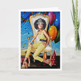 Cartão Rainha de Aniversário Vintage nos Glamoures de 197