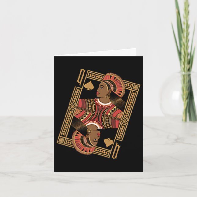 Cartão Rainha De Espadas Cartaz De Pôquer Afro Americano (Frente)