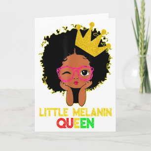 Cartão Rainha de Pouca Melanina Meninas Crianças História