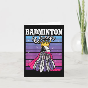Cartão Rainha do Badminton Jogadora de Peteca 