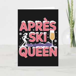 Cartão Rainha do Esqui Pós-Esqui Esquiando Snowboarding E