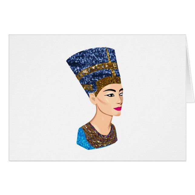 Cartão rainha egípcia nefertiti (Frente Horizontal)