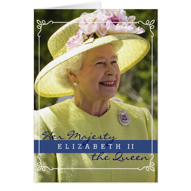 Cartão Rainha Elizabeth da Inglaterra (Frente)