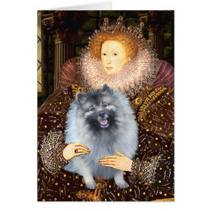 Cartão Rainha Elizabeth I - Keeshond (F)