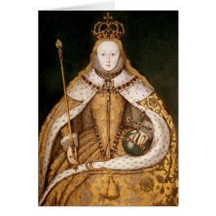Cartão Rainha Elizabeth mim em vestes da coroação