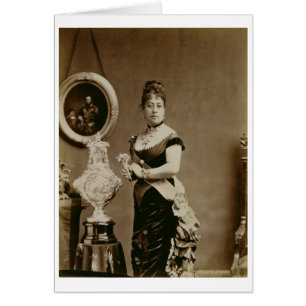 Cartão Rainha Emma (1836-85) (fotografia sépia)