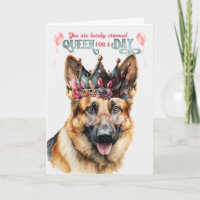 Rainha german shepherd para um aniversário engraça