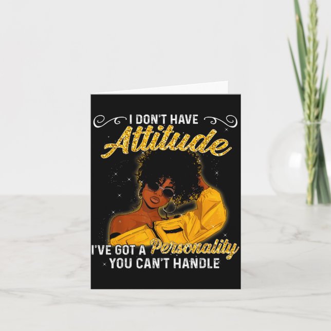 Cartão Rainha Melanina Afro-Americana Magia Menina Negra  (Frente)