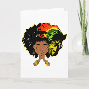 Cartão Rainha Melanina Deus Afro Mulher Preta Rezando His