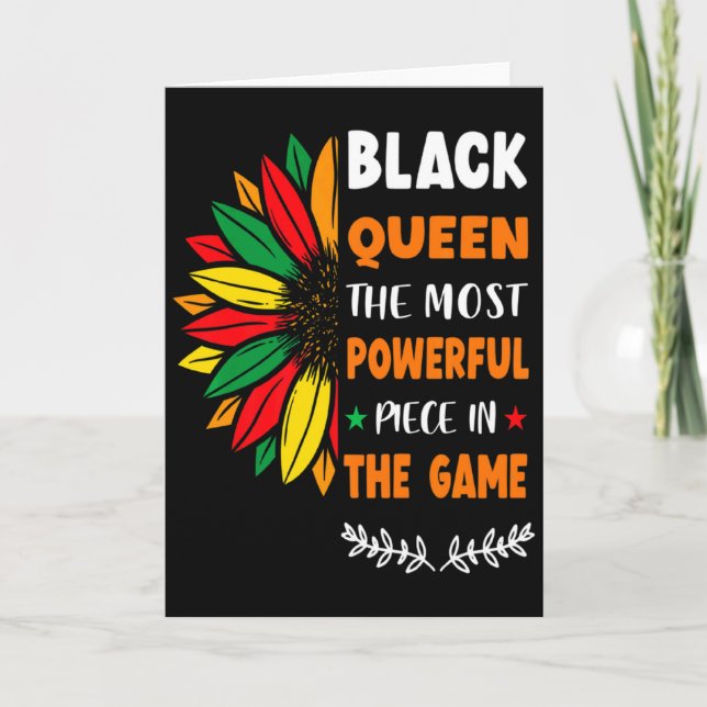 Cartão Rainha Negra A Peça Mais Poderosa História Negra  (Frente)