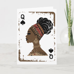 Cartão Rainha Negra Afro Droga Orgulhosa Melanina African