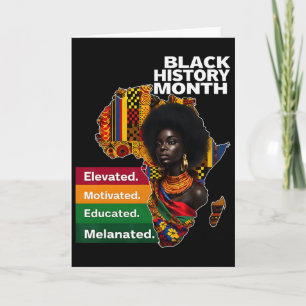 Cartão Rainha Negra Educada Motivada Elevada Melanizada