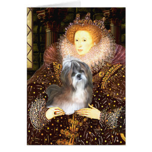 Cartão Rainha - Shih Tzu 8 (branco-castanho)