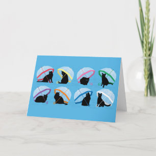 Cartão Raining Cats 'n Cats Greeting Card