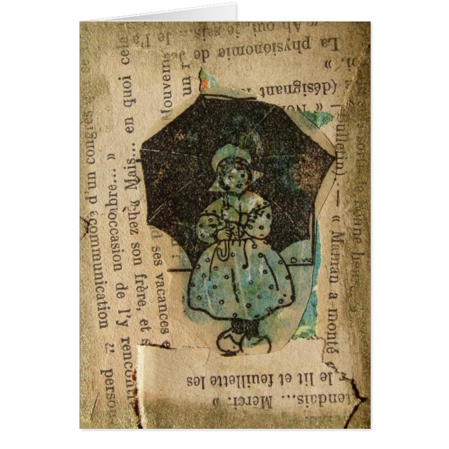 Cartão Rainy Day Girl (Frente)