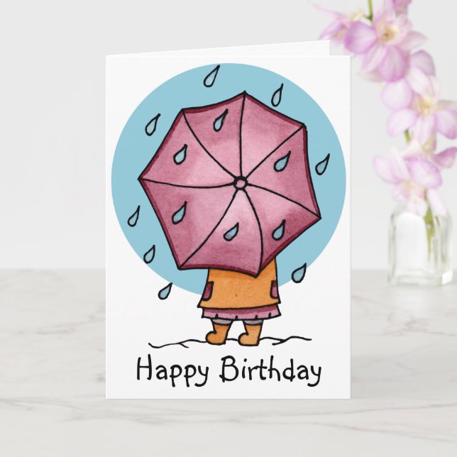 Cartão Rainy Days Birthday Personalizado