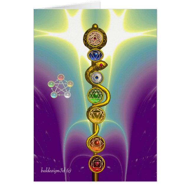 CARTÃO RAIO DE ASCLEPIUS 7 CHAKRAS,YOGA, ENERGIA ESPIRITU (Frente)