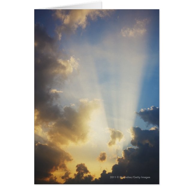 Cartão Raios De Luz A Brilhar Através Das Nuvens (Frente)