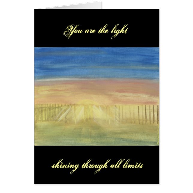 Cartão Raios de Sun através da cerca (Frente)