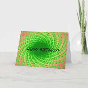 Cartão Raios Verdes, Arte Digital Abstrata de Aniversário