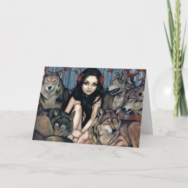 Cartão "Raised by Wolves" Greeting Card (Frente)
