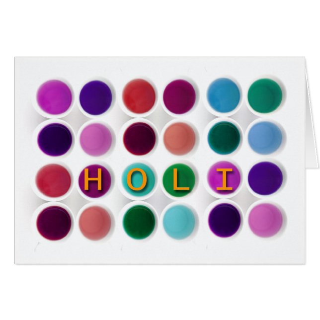Cartão Raiz das Cores do Festival Holi Primavera (Frente Horizontal)