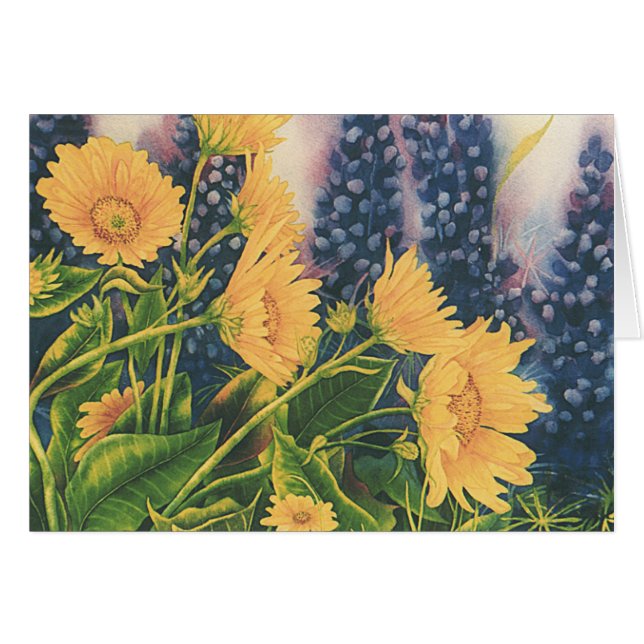 Cartão Raiz e Lupine do bálsamo (Frente Horizontal)