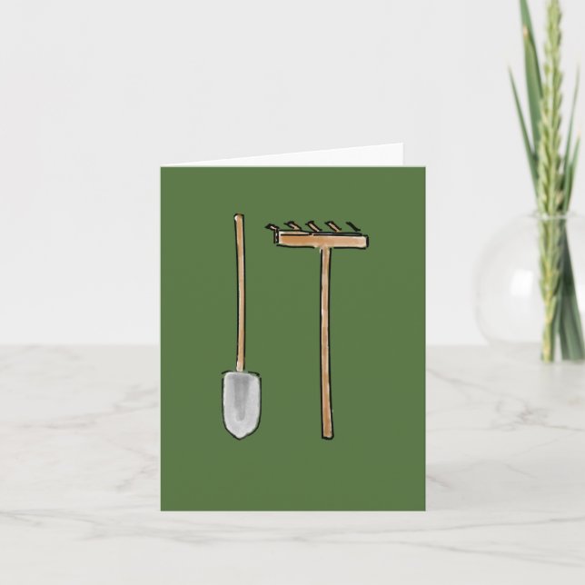 Cartão Rake and Spade Greeting Card (Frente)