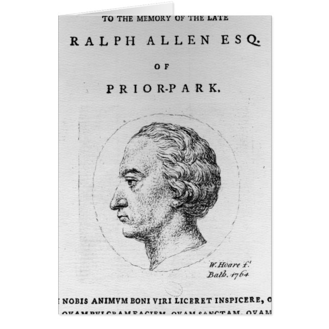 Cartão Ralph Allen, 1764 (Frente)