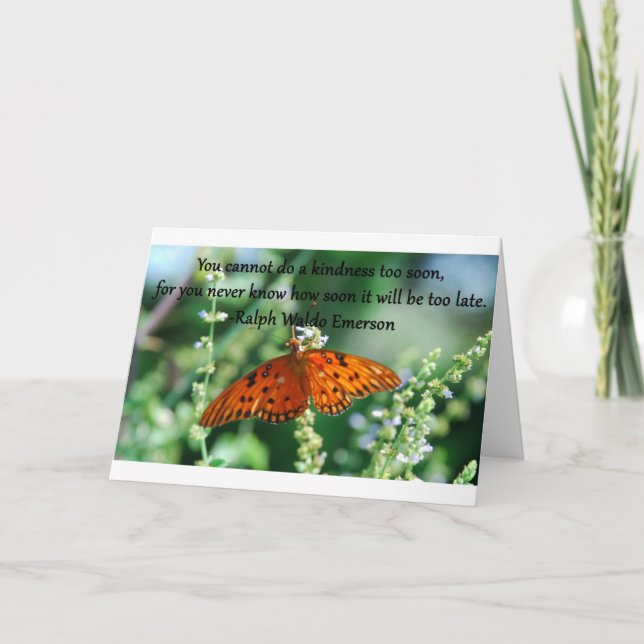 Cartão Ralph Emerson Quote.. You Cannot Do a Kindness.. (Frente)