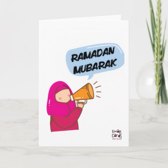 Cartão Ramadan Greetings - Cute Girl (Frente)