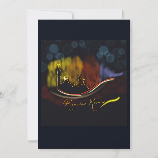 Cartão Ramadan projetado à mão (Frente)