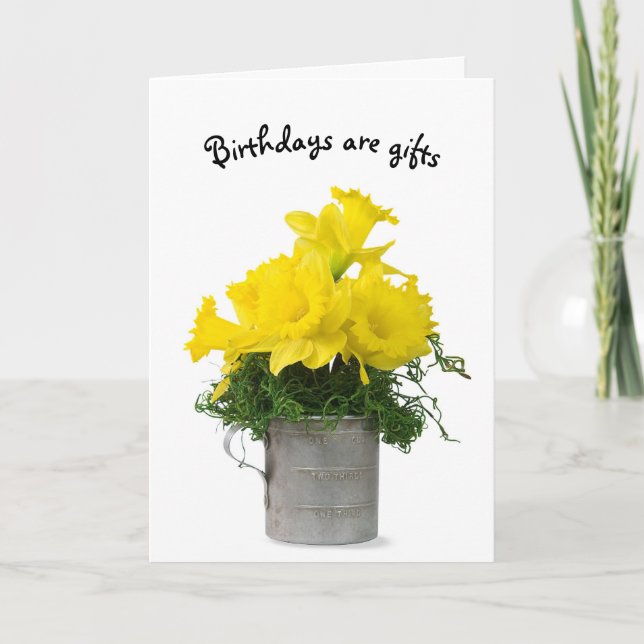 Cartão Ramalhete de Aniversário de Narciso  (Frente)