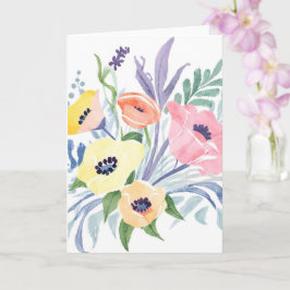 Cartão Ramalhete de Flores de Primavera | Aquarela Floral