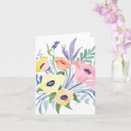Cartão Ramalhete de Flores de Primavera | Aquarela Floral