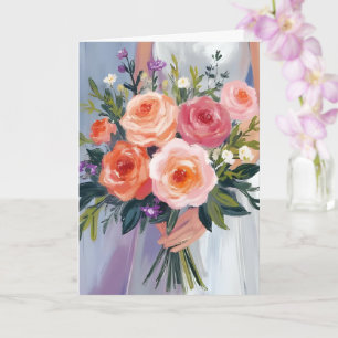 Cartão Ramalhete de Noiva de Flores Silvestres Floral C