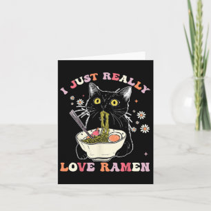 Cartão Ramen Cat Anime Kawaii Clothes Otaku Clothing Mang