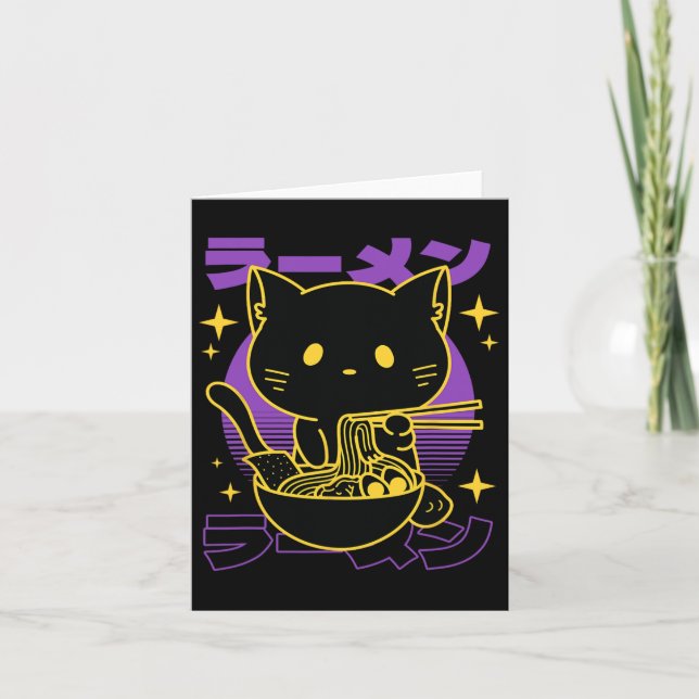 Cartão Ramen Cat Japonês (Frente)