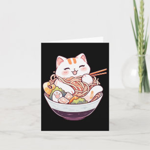 Cartão Ramen Cat Kawaii Neko Cute Animes Camisa Para Home