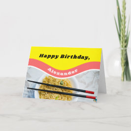 Cartão Ramen Noodles Personalizado Aniversário Engraçado