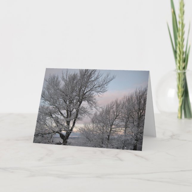 Cartão Ramificações cobertas por neve (Frente)