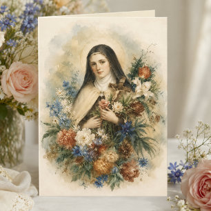 Cartão Ramo de Flores Silvestres de Sta. Teresa de Lisieu