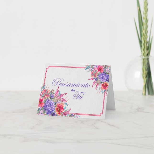 Cartão Ramo de Rosas Pensando en Ti Card (Frente)