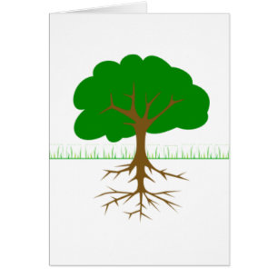 Cartão Ramos e raizes de árvore