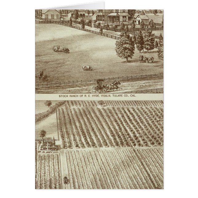 Cartão Ranches, Visalia, Tulare, Cal (Frente)
