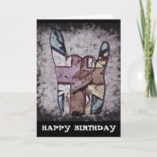 Cartão Random Horns Grunge Duro Rock Birthday