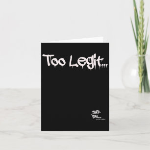 Cartão Rap da antiga escola, Hip Hop Merch muito Legit, C